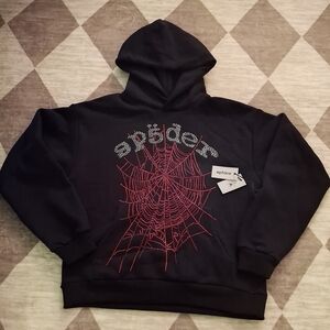 Black Spider Hoodie Rinestone Og V2 Size Medium